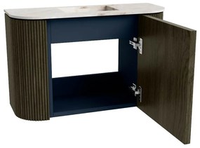 Mondiaz Joya DLux 65cm toiletmeubel ronding links/rechts shadow met wastafel faye midden zonder kraangat frappe