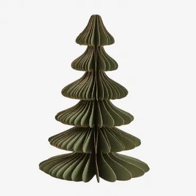 Navira Papieren Kerstboom ↑15 Cm & Groen Pesto Met Gouden Rand - Sklum