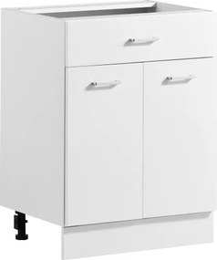 VEVOR Onderkast 600x475x815 mm (bxdxh) spaanplaat, witte keukenonderkast, voor wasruimte en badkamer, zonder werkblad, in Shaker-stijl, met verstelbare plank, 1 lade, 2 deuren en scharnieren.
