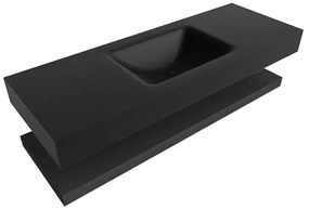 Zaro Alan badmeubel 130cm met planchet urban en vrijhangende wastafel cloud midden 1 kraangat urban