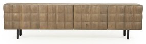 Eleonora Felix Tv-meubel Mangohout Met Vierkantjes 214 Cm - 214x41.5x54cm.