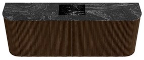 Mondiaz Joya DLux 115cm toiletmeubel ronding links/rechts walnut met wastafel faye midden zonder kraangat lava