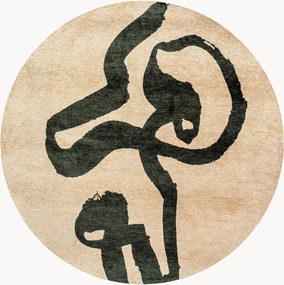 Wasbaar rond jacquard in- & outdoor vloerkleed lint