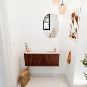 Mondiaz Joya DLux 100cm toiletmeubel ronding links ruby met wastafel faye rechts 1 kraangat meli