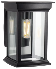 Carlton Muurlamp Zwart met Lichtsensor LED