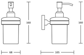 Aqualine Samba zeepdispenser zwart