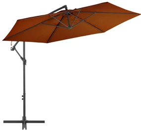 vidaXL Zweefparasol met aluminium paal 300 cm terracottakleurig