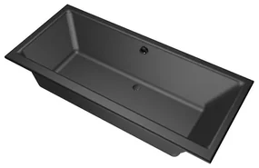 Xenz Kristal inbouwbad - 180x80cm - met overloop - zonder afvoer - Acryl Ebony 6986-29