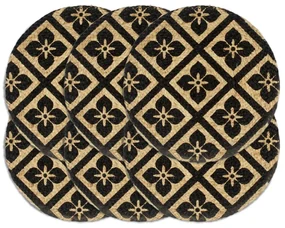 vidaXL Placemats 6 st rond 38 cm jute zwart