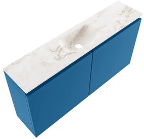 Mondiaz Ture DLux toiletmeubel 100cm jeans met wastafel frappe midden zonder kraangat