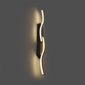 Design wandlamp zwart 3-staps dimbaar 2-lichts - Bummy