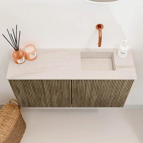 Mondiaz Joya DLux 80cm toiletmeubel dusk met wastafel faye rechts zonder kraangat meli