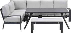 Garden Impressions Camilo lounge dining set 6-delig links – donker grijs - Valley sand
