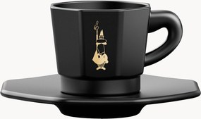 Porseleinen espresso kopjes Octagonal met schoteltjes, 4-delig
