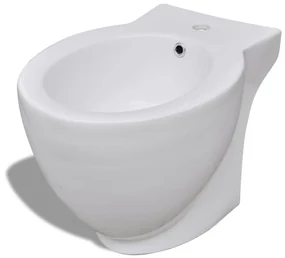 vidaXL Staand bidet rond keramiek wit