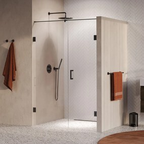 Brauer Void profielloze nisdeur 130cm met draaideur 60cm aan muur gunmetal geborsteld PVD