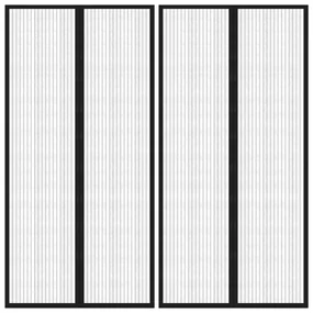 vidaXL Insectendeurgordijnen 2 st magnetisch 220x100 cm zwart