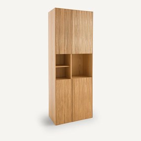 Boekenkast 4 deuren, eik, Mikube