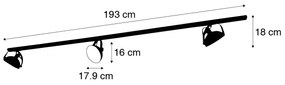 1-fase railsysteem met 3 Spot / Opbouwspot / Plafondspots zwart verstelbaar - Magnax Modern E14 Binnenverlichting Lamp