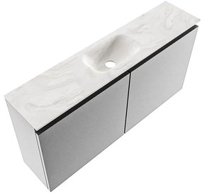 Mondiaz Ture DLux toiletmeubel 100cm plata met wastafel ostra midden met kraangat