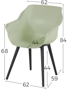Sophie tuinstoel French Green/Rome grey 100 cm. - tuinset 5-delig