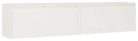 vidaXL Wandkasten 2 st 80x30x35 cm massief grenenhout wit