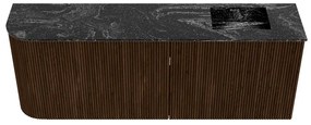 Mondiaz Joya DLux 110cm toiletmeubel ronding links walnut met wastafel faye rechts zonder kraangat lava