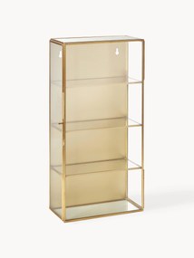 Metalen wandrek Ada met glazen planken en deur