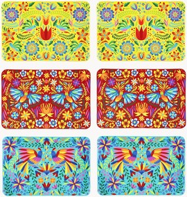 Placemats Mexican Flowers, 6-delig