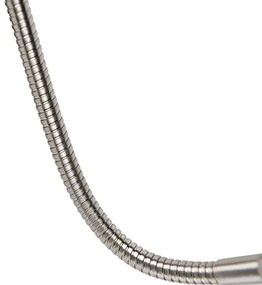 Wandlamp staal met flexarm en kap wit 18 cm - Brescia Combi