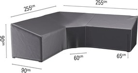 Platinum Aerocover loungesethoes trapeze - Ademende hoes voor loungeset (L-vorm) met grote hoek of trapeze hoek en hoge rug 255 x 255 x 90 x H65/90cm