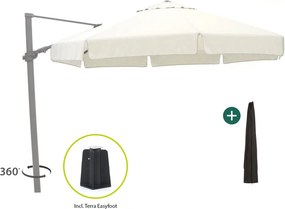 Parasol Shadowline Miami | Inclusief hoes | Rond | 350cm | Met draaihendel | Wit | Kees Smit Tuinmeubelen