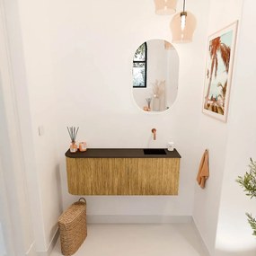 Mondiaz Joya 110cm toiletmeubel ronding links oak met wastafel faye rechts zonder kraangat urban