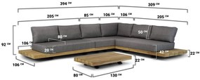 Loungeset 6 personen Teak Old teak greywash Santika Furniture Santika Superior