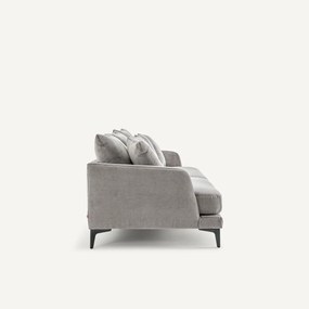 3- of 4-zitsbank in stone-kleurig fluweel, MODERNISTE, ontwerp van Emmanuel Gallina