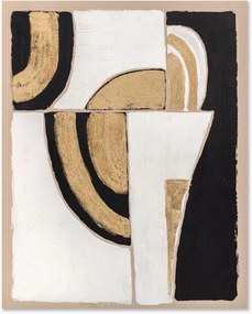 Handbeschilderd canvasdoek Black and Gold