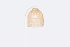 Landelijke Vloerlamp Wit Met Rotan - Sam Staal Wit