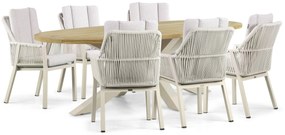 Tuinset 6 personen 240 cm Aluminium/rope Taupe Lifestyle Garden Furniture Verona/Brookline