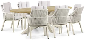 Tuinset 6 personen 240 cm Aluminium/rope Taupe Lifestyle Garden Furniture Verona/Brookline