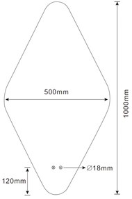 Best Design Wieber LED spiegel ruitvorm met spiegelverwarming 100x50cm