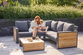 Hoek loungeset 5 personen Aluminium/teak Grijs  Lifestyle Garden Furniture Verona