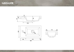 Brauer Solar Medium fontein mineraalmarmer 40x22cm met kraangat wit mat