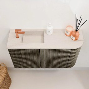 Mondiaz Joya DLux 70cm toiletmeubel ronding rechts shadow met wastafel faye links 1 kraangat meli