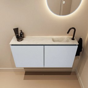 Mondiaz Ture DLux toiletmeubel 100cm clay met wastafel ostra rechts met kraangat