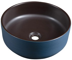 Sapho Priori waskom rond 40cm blauw-bruin