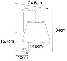LED Moderne wandlamp wit en staal met leeslamp - Renier Modern E14 rond Binnenverlichting Lamp