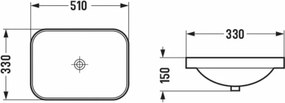 Mexen Nina inbouw wastafel 51 x 33 cm, wit - 21665100