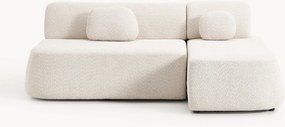 Hoekbankbed Pao van teddy-bouclé
