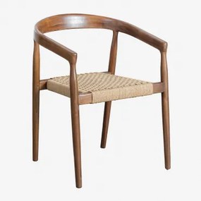 Pack Van 4 Eetkamerstoelen Met Armleuningen Van Teakhout Visby Design Teakhout - Sklum