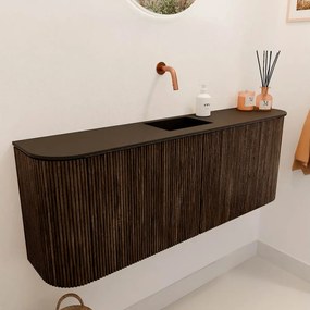Mondiaz Joya 115cm toiletmeubel ronding links/rechts walnut met wastafel faye midden zonder kraangat urban
